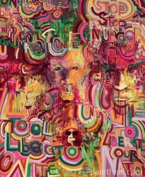 Rainbow Village Abstract Painting By Numbers Kits
