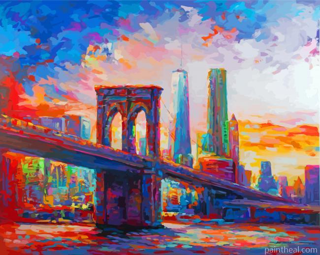 Aesthetic Abstract Colorful Bridge Painting By Numbers Kits