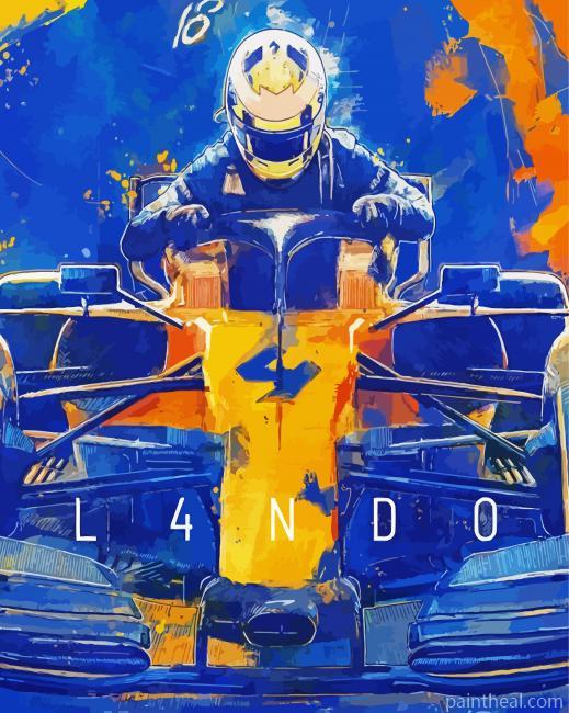 Abstract Lando Norris F1 Car Art Painting By Numbers Kits