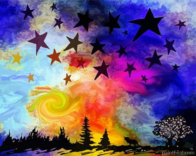 Abstract Star Painting By Numbers Kits