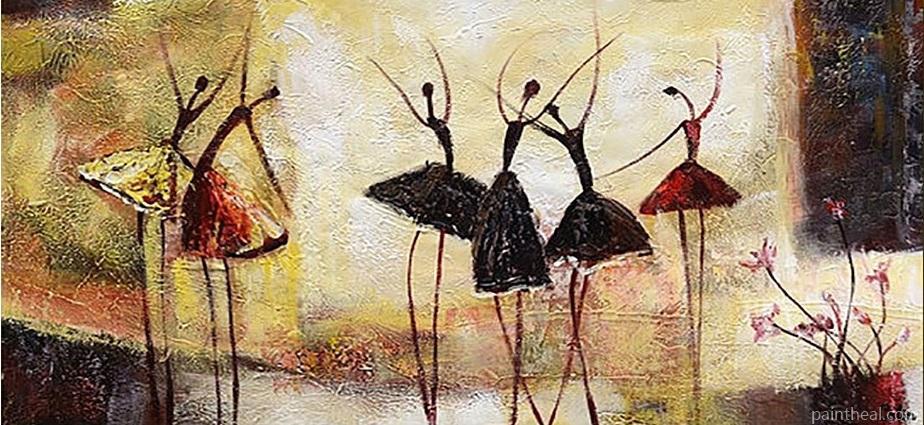 Panel Abstract Ballet Dancers Painting By Numbers Kits