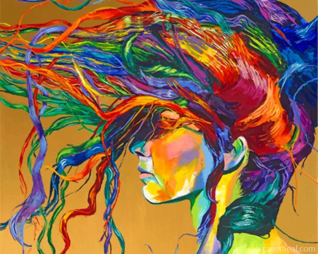 Abstract Colorful Woman Painting By Numbers Kits