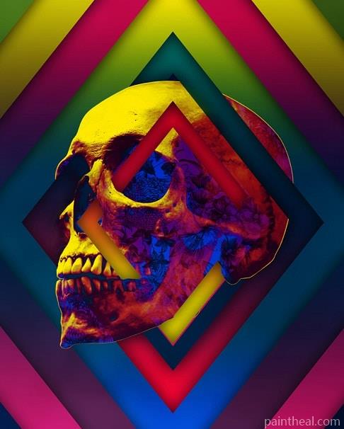 Lifeful Skull Abstract Painting By Numbers Kits
