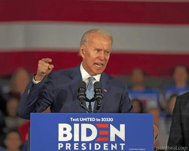 Joe Biden Giving A Speech Painting By Numbers Kits