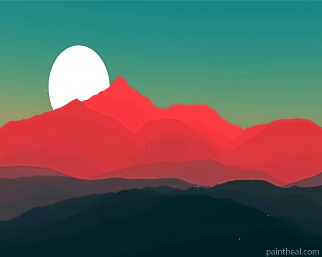 Abstract Silhouette Sunset Painting By Numbers Kits