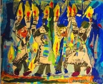 Joyous Flames Abstract Painting By Numbers Kits