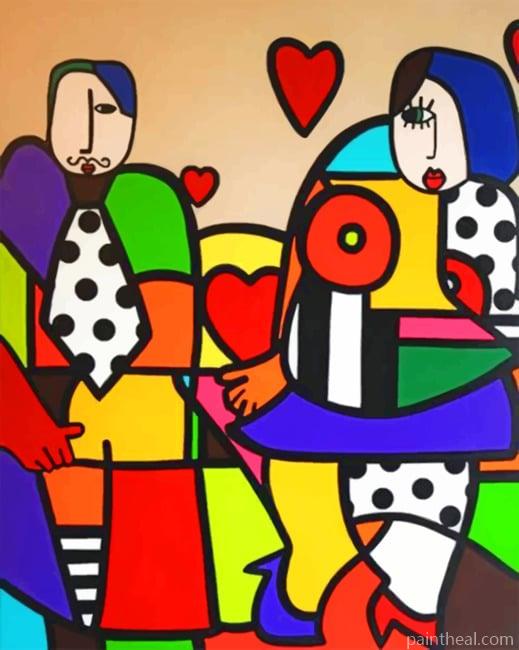 Abstract Couple Colorful Painting By Numbers Kits