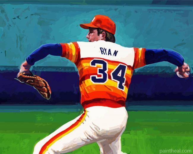 Nolan Ryan Baseball Player Painting By Numbers Kits