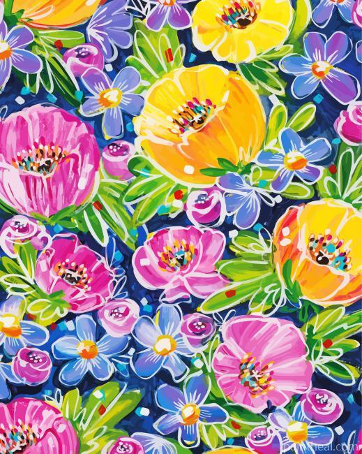 Colorful Abstract Poppies Flowers Painting By Numbers Kits