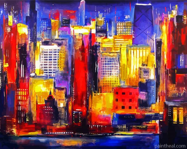 Colorful Abstract Buildings Painting By Numbers Kits