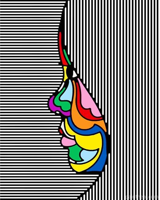 Colorful Abstract Woman Face NEW Painting By Numbers Kits