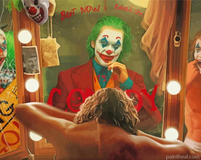 Joker Mirror Art Painting By Numbers Kits