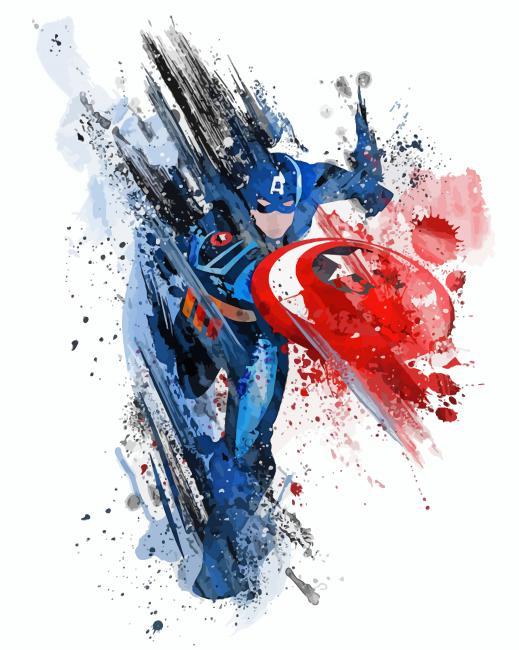 Captain American Marvel Abstract Painting By Numbers Kits