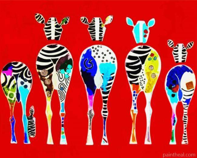 Abstract Zebra Butts Painting By Numbers Kits