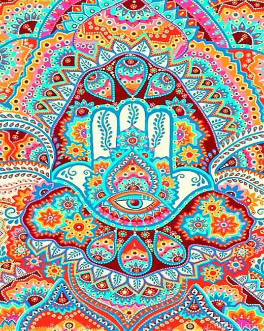 Hamsa Hand Mandala Art Painting By Numbers Kits