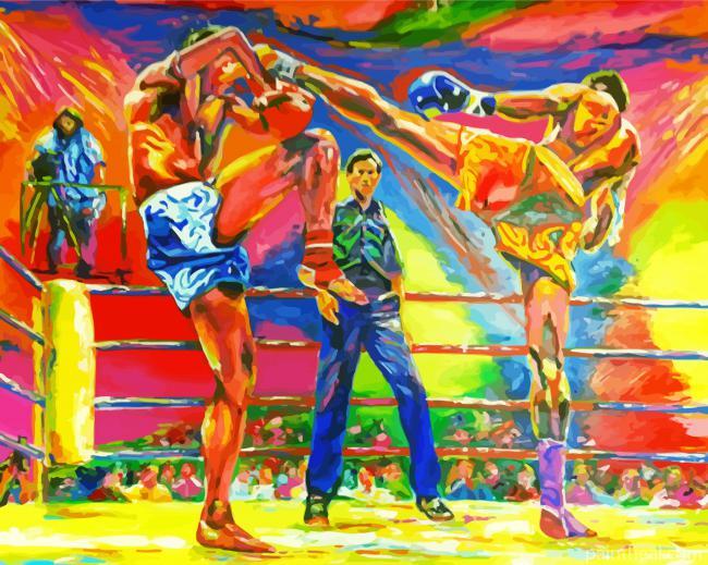Abstract Muay Thai Painting By Numbers Kits