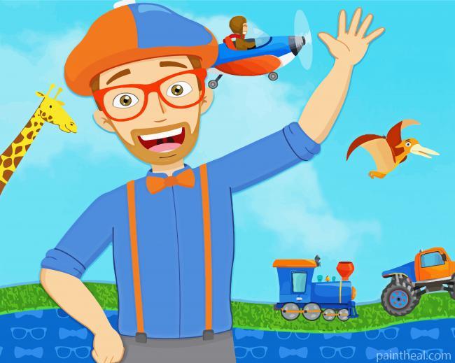 Blippi Poster Painting By Numbers Kits