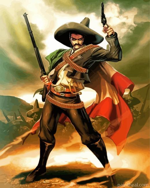 Pancho Villa With Gun Painting By Numbers Kits