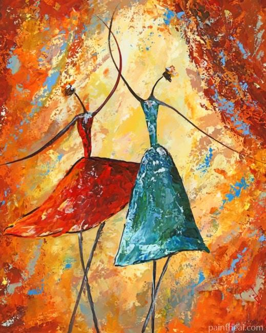 Abstract Ballet Dancers Painting By Numbers Kits