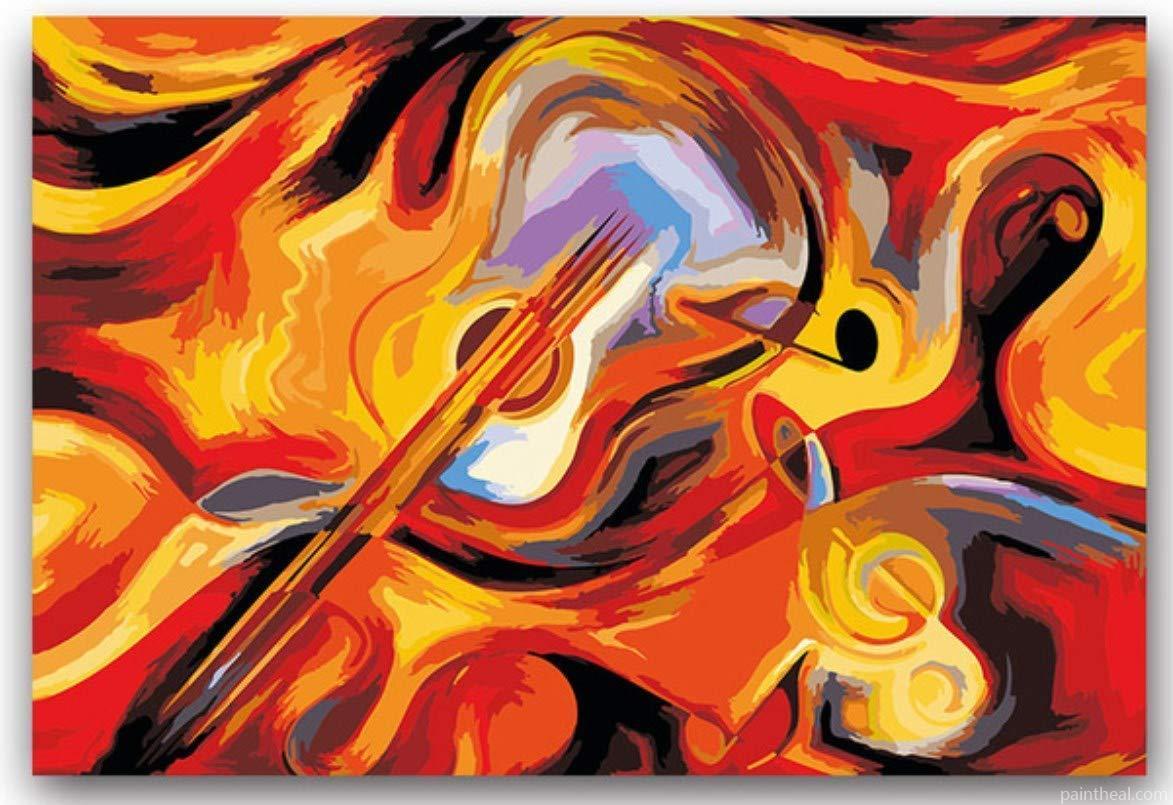 Abstract Guitar Violin Abstract Painting By Numbers Kits