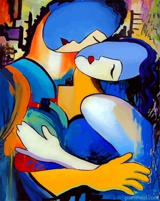 Abstract Couple Hugging Painting By Numbers Kits