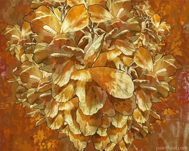 Abstract Gold Flower Painting By Numbers Kits