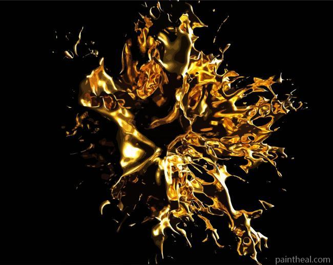 Abstract Gold Painting By Numbers Kits