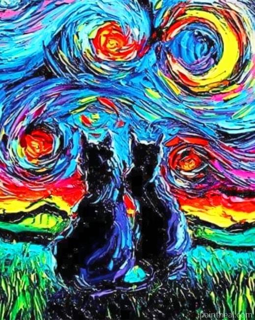 Cats Van Gogh Painting By Numbers Kits