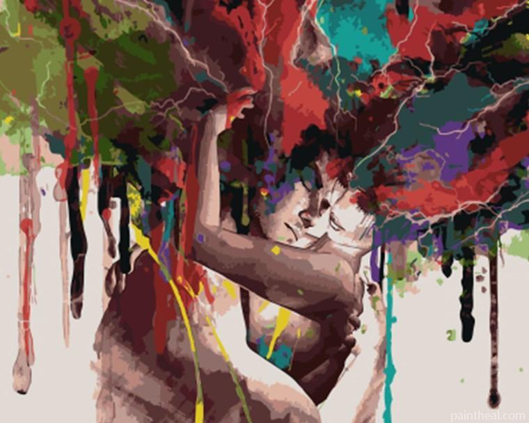 Colorful Couple Romance and Love Painting By Numbers Kits
