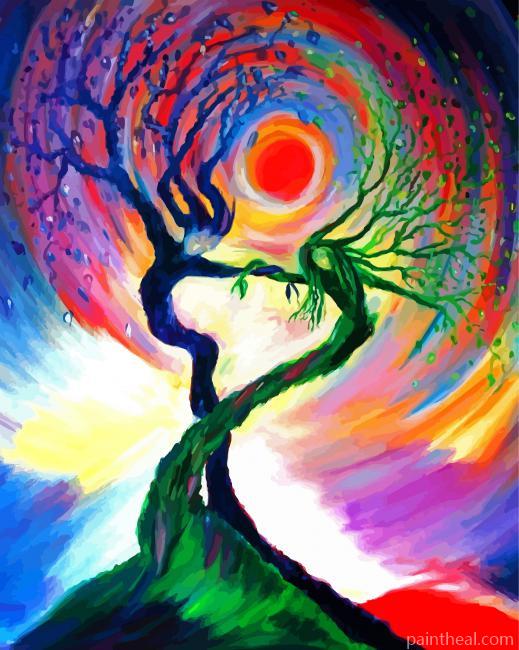 Twin Tree Art Painting By Numbers Kits