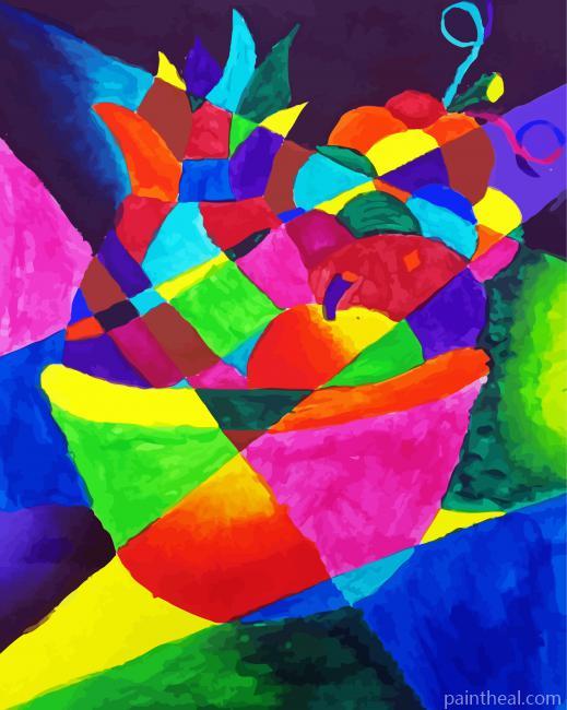 Tricia Abstract Fruits Basket Grid Painting By Numbers Kits