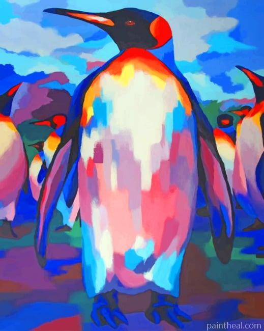 Pop Art Penguin Colorful Painting By Numbers Kits