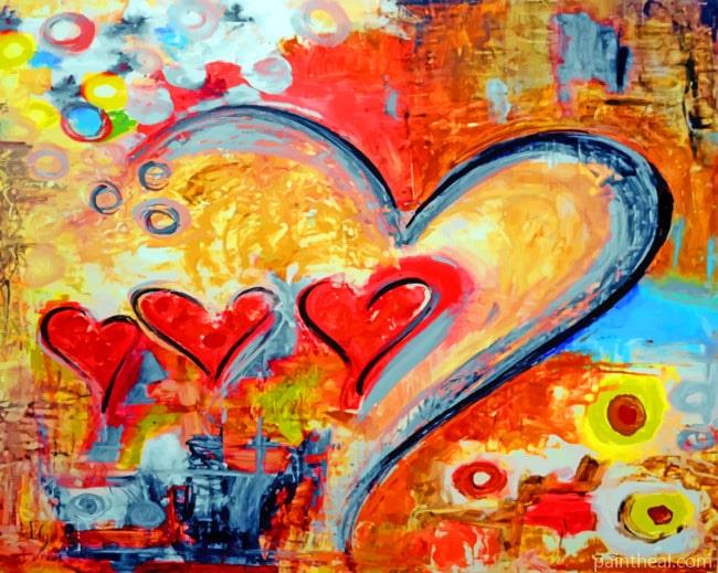 Abstract Hearts Painting By Numbers Kits