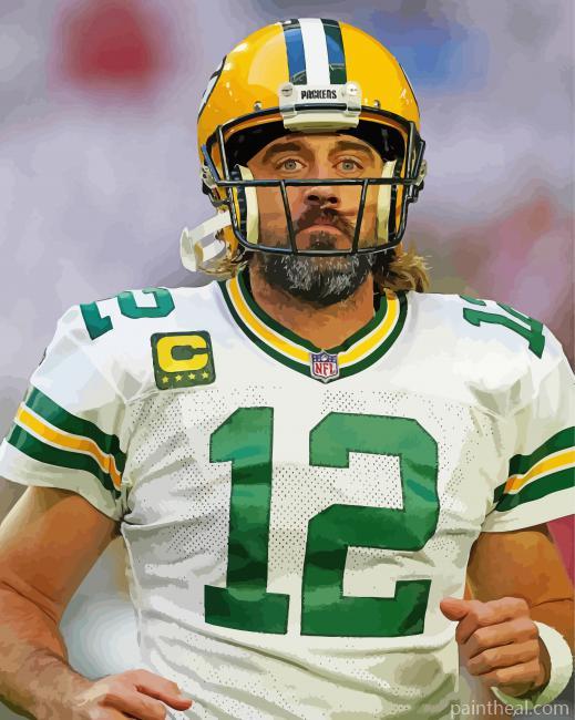 The Footballer Aaron Rodgers Painting By Numbers Kits
