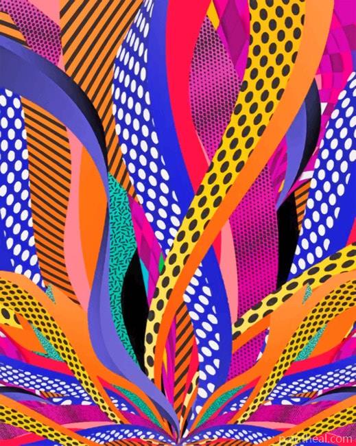 Abstract Geometric Colorful Painting By Numbers Kits
