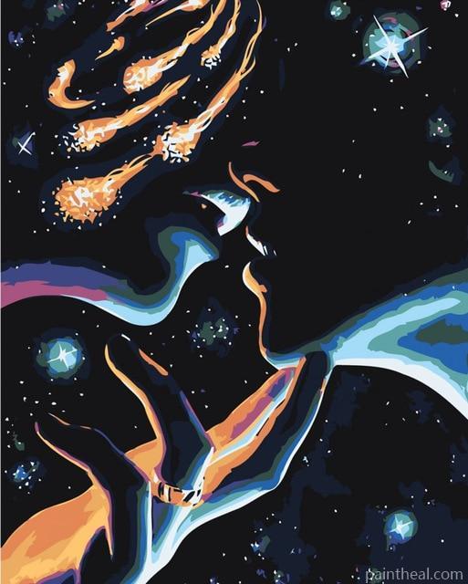 Kiss in the Universe Abstract Painting By Numbers Kits