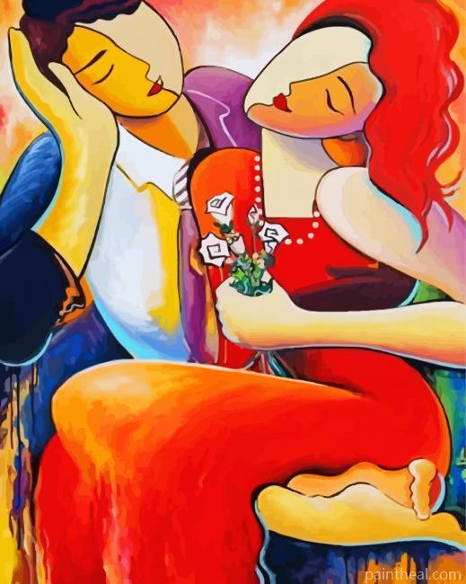 Abstract Couple Painting By Numbers Kits
