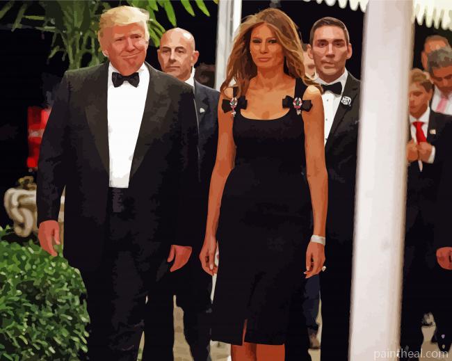 Aesthetic Donald and Melania Trump Painting By Numbers Kits