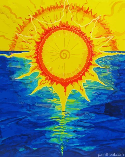 Aesthetic Abstract Sun Art Painting By Numbers Kits