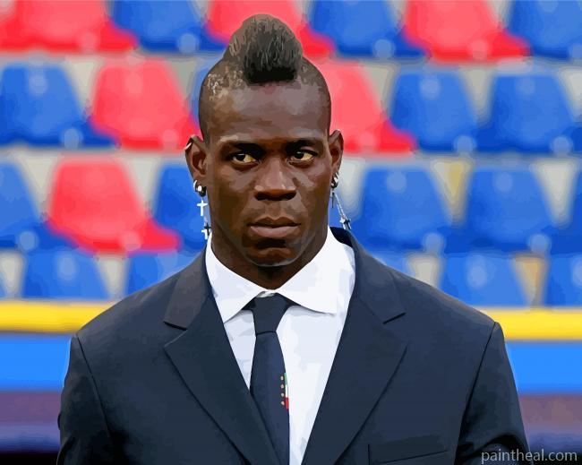 Italian Football Player Mario Balotelli Painting By Numbers Kits