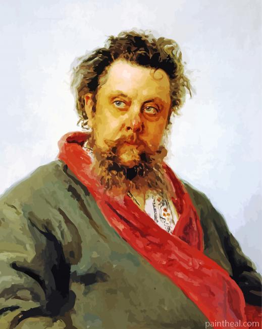 Portrait Of M P Musorgsky By Ilya Repine Painting By Numbers Kits