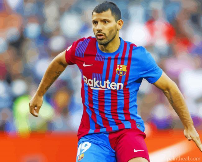 Barcelona Player Sergio Aguero Painting By Numbers Kits