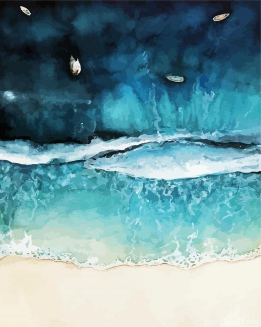 Abstract Beach Art Painting By Numbers Kits