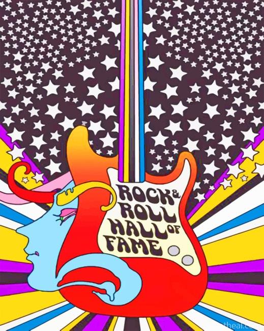 Rock And Roll Guitar Abstract Painting By Numbers Kits