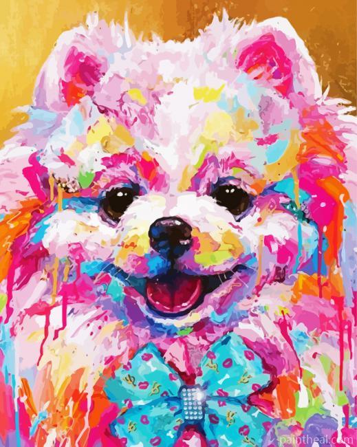 Abstract Pink Dog Art Painting By Numbers Kits