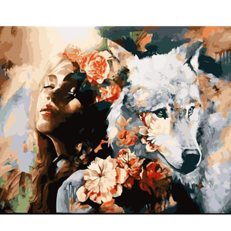 Lady Wolf Animals Painting By Numbers Kits