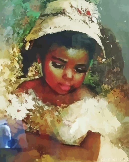 Abstract Little Black Girl Painting By Numbers Kits