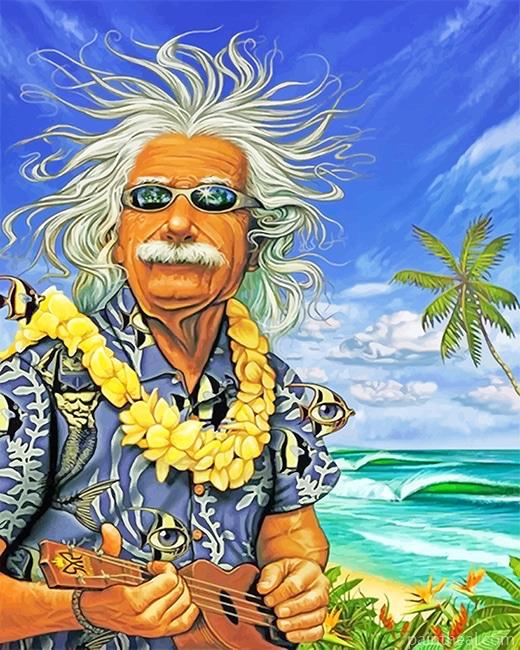 Albert Einstein In Hawaii Painting By Numbers Kits