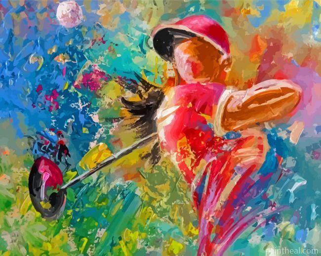 Abstract Colorful Golf Lady Painting By Numbers Kits