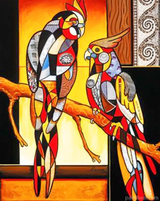 Abstract Parrots NEW Painting By Numbers Kits